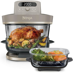 Ninja CRISPi PRO XL, Friteuse sans huile, bols 5,7l et 2,3l AS090EUSD | 5 modes de cuisson prédéfinis, avec contenants en verre 
