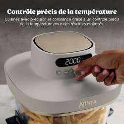 Ninja CRISPi PRO XL, Friteuse sans huile, bols 5,7l et 2,3l AS090EUSD | 5 modes de cuisson prédéfinis, avec contenants en verre 