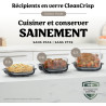 Ninja CRISPi PRO XL, Friteuse sans huile, bols 5,7l et 2,3l AS090EUSD | 5 modes de cuisson prédéfinis, avec contenants en verre 