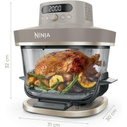Ninja CRISPi PRO XL, Friteuse sans huile, bols 5,7l et 2,3l AS090EUSD | 5 modes de cuisson prédéfinis, avec contenants en verre 