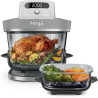 Ninja CRISPi PRO XL, Friteuse sans huile en verre, 5 modes de cuisson prédéfinis, avec contenants en verre CleanCrisp de 5,7 l e