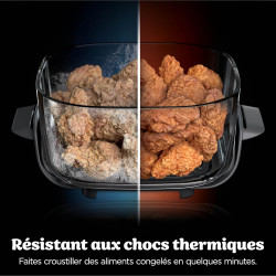 Ninja CRISPi PRO XL, Friteuse sans huile en verre, 5 modes de cuisson prédéfinis, avec contenants en verre CleanCrisp de 5,7 l e