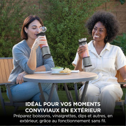 Ninja Blast Blender portable, 530 ml, couvercle résistant aux fuites et bec verseur, mini blender sans fil puissant, rechargeabl