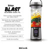 Ninja Blast Blender portable, 530 ml, couvercle résistant aux fuites et bec verseur, mini blender sans fil puissant, rechargeabl