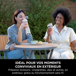 Ninja Blast Blender portable, 530 ml, couvercle résistant aux fuites et bec verseur, mini blender sans fil puissant, rechargeabl