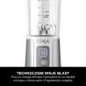 Ninja Blast Blender portable, 530 ml, couvercle résistant aux fuites et bec verseur, mini blender sans fil puissant, rechargeabl