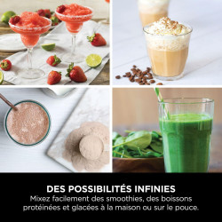 Ninja Blast Blender portable, 530 ml, couvercle résistant aux fuites et bec verseur, mini blender sans fil puissant, rechargeabl