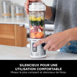 Ninja Blast Blender portable, 530 ml, couvercle résistant aux fuites et bec verseur, mini blender sans fil puissant, rechargeabl