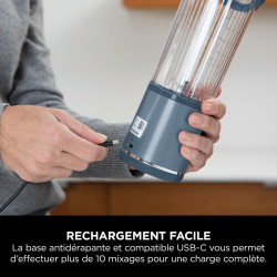 Ninja Blast Blender portable, 530 ml, couvercle résistant aux fuites et bec verseur, mini blender sans fil puissant, rechargeabl