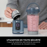 Ninja Blast Blender portable, 530 ml, couvercle résistant aux fuites et bec verseur, mini blender sans fil puissant, rechargeabl