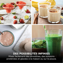 Ninja Blast Blender portable, 530 ml, couvercle résistant aux fuites et bec verseur, mini blender sans fil puissant, rechargeabl