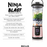 Ninja Blast Pack de 2 blenders portables de 530 ml, couvercle anti-fuite et bec verseur, sans fil, rechargeable, smoothies, shak