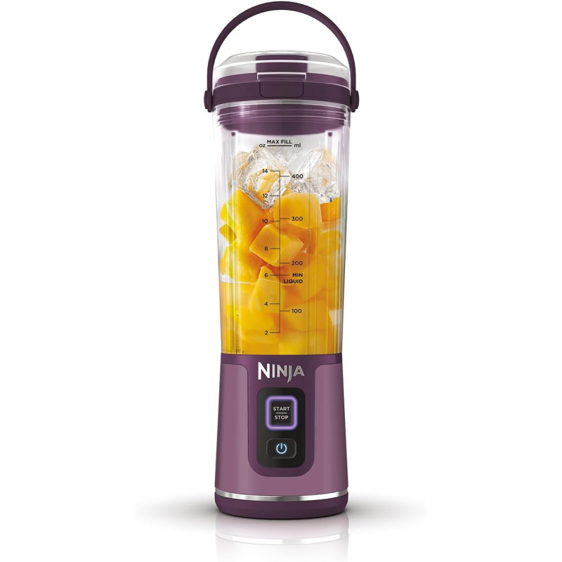 Ninja Blast Blender portable, 530 ml, rechargeable et sans fil BC151EUPR | couvercle résistant aux fuites et bec verseur, mini b