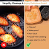 edihome, Papier Cuisson Air Fryer, pour Friteuse sans Huile, 100 Unitès, 22x14 cm Rectangulair, BPA Free, Jetable, pour Four, 5 