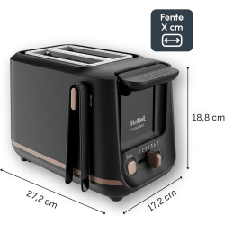 Tefal - Includeo - Grille-pain 2 fentes avec pinces magnétiques - Noir