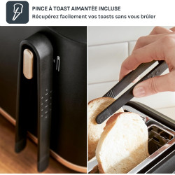 Tefal - Includeo - Grille-pain 2 fentes avec pinces magnétiques - Noir