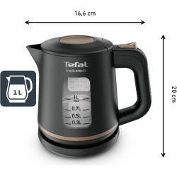Tefal - Bouilloire électrique Includeo Noire - Ergonomique - 1 L