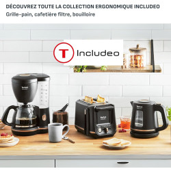 Tefal - Bouilloire électrique Includeo Noire - Ergonomique - 1 L