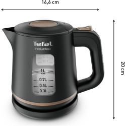 Tefal - Bouilloire électrique Includeo Noire - Ergonomique - 1 L