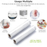 Bonsenkitchen Rouleau de Mise Sous Vide 2 Rouleaux de 20 x 600 cm | Sac Sous Vide Alimentaire pour la Conservation des Aliments 
