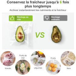 Bonsenkitchen Rouleau de Mise Sous Vide 2 Rouleaux de 20 x 600 cm | Sac Sous Vide Alimentaire pour la Conservation des Aliments 