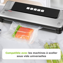 Bonsenkitchen Rouleau de Mise Sous Vide 2 Rouleaux de 20 x 600 cm | Sac Sous Vide Alimentaire pour la Conservation des Aliments 