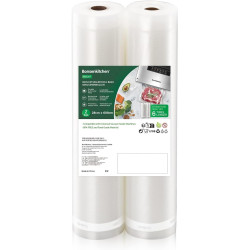 Bonsenkitchen Sacs sous Vide Alimentaire 2 Rouleaux 28 x 600 cm | Sac Sous Vide pour la Conservation des Aliments et la Cuisson,