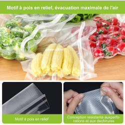 Bonsenkitchen Sacs sous Vide Alimentaire 2 Rouleaux 28 x 600 cm | Sac Sous Vide pour la Conservation des Aliments et la Cuisson,