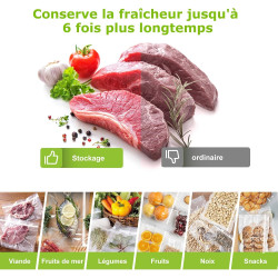 Bonsenkitchen Sacs sous Vide Alimentaire 2 Rouleaux 28 x 600 cm | Sac Sous Vide pour la Conservation des Aliments et la Cuisson,