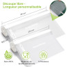 Bonsenkitchen Sacs Sous Vide Alimentaire 2×28cm×300cm & 3×20cm×300cm | Film Résistant à la Déchirure, Compatible Toutes Machines