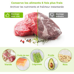Bonsenkitchen Sacs Sous Vide Alimentaire 2×28cm×300cm & 3×20cm×300cm | Film Résistant à la Déchirure, Compatible Toutes Machines