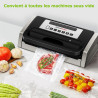 Bonsenkitchen Sacs Sous Vide Alimentaire 2×28cm×300cm & 3×20cm×300cm | Film Résistant à la Déchirure, Compatible Toutes Machines
