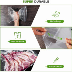 Diboniur Sac Sous Vide Alimentaire, 3 Rouleaux 28/25/20 × 300 cm | Sachet sous vide pour conservation longue durée, scellage éta