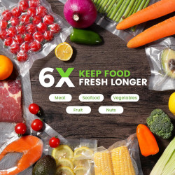 Diboniur Sac Sous Vide Alimentaire, 3 Rouleaux 28/25/20 × 300 cm | Sachet sous vide pour conservation longue durée, scellage éta