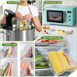 Diboniur Sac Sous Vide Alimentaire, 3 Rouleaux 28/25/20 × 300 cm | Sachet sous vide pour conservation longue durée, scellage éta
