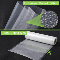 Diboniur Sac Sous Vide Alimentaire, 2 Rouleaux 28/20 x 500cm Rouleau Sous Vide Alimentaire, Sac de Congelation Sous Vide pour la
