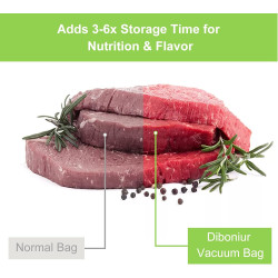Diboniur Sac Sous Vide Alimentaire, 2 Rouleaux 28/20 x 500cm Rouleau Sous Vide Alimentaire, Sac de Congelation Sous Vide pour la