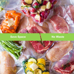 Diboniur Sac Sous Vide Alimentaire, 2 Rouleaux 28/20 x 500cm Rouleau Sous Vide Alimentaire, Sac de Congelation Sous Vide pour la