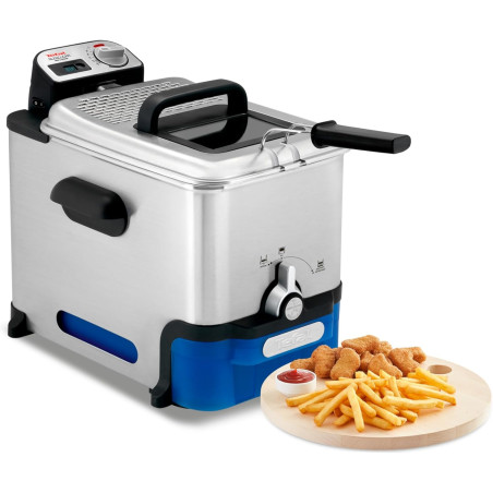 Tefal - Oleoclean - Friteuse semi-professionnelle compacte - 3,5 L - Inox | Friteuse électrique avec huile - Système breveté de 
