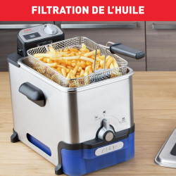 Tefal - Oleoclean - Friteuse semi-professionnelle compacte - 3,5 L - Inox | Friteuse électrique avec huile - Système breveté de 
