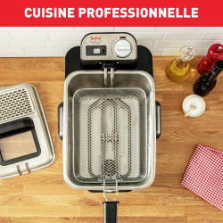 Tefal - Oleoclean - Friteuse semi-professionnelle compacte - 3,5 L - Inox | Friteuse électrique avec huile - Système breveté de 