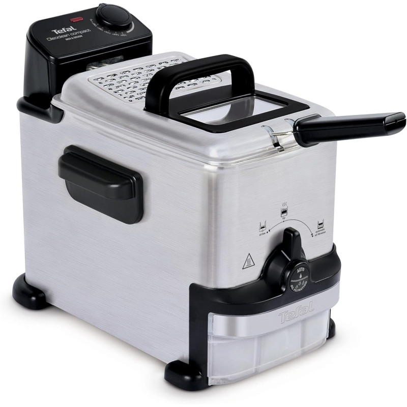 Tefal - Oleoclean - Friteuse semi-professionnelle compacte - 2 L - Inox | Friteuse professionnelle électrique avec filtration au