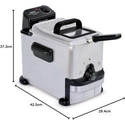 Tefal - Oleoclean - Friteuse semi-professionnelle compacte - 2 L - Inox | Friteuse professionnelle électrique avec filtration au