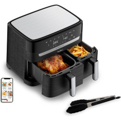 Moulinex Easy fry Essential inox, 8,3L, Jusqu'à 8 personnes, 7 Programmes intuitifs, Air Fryer, Repas complet, synchronisation, 