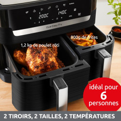 Moulinex - Easy Fry Dual air fryer - 7 programmes - 8,3L - Noir
