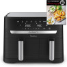 Moulinex - Air Fryer Easy Fry Dual Capacité XXL 8-3 L - Inox | Friteuse sans huile pour 8 personnes - 2 tiroirs indépendants pou