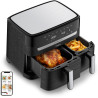 Moulinex - Air Fryer Easy Fry Dual Capacité XXL 8-3 L - Inox | Friteuse sans huile pour 8 personnes - 2 tiroirs indépendants pou