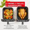 Moulinex - Easy Fry Dual Crispy Stack air fryer - 10 L - Noir | Friteuse sans huile double tiroir verticaux 8 personnes - 7 prog