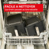 Moulinex - Easy Fry Dual Crispy Stack air fryer - 10 L - Noir | Friteuse sans huile double tiroir verticaux 8 personnes - 7 prog