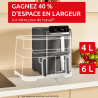 Moulinex - Easy Fry Dual Crispy Stack air fryer - 10 L - Gris | Friteuse sans huile double tiroir verticaux 8 personnes - 7 prog